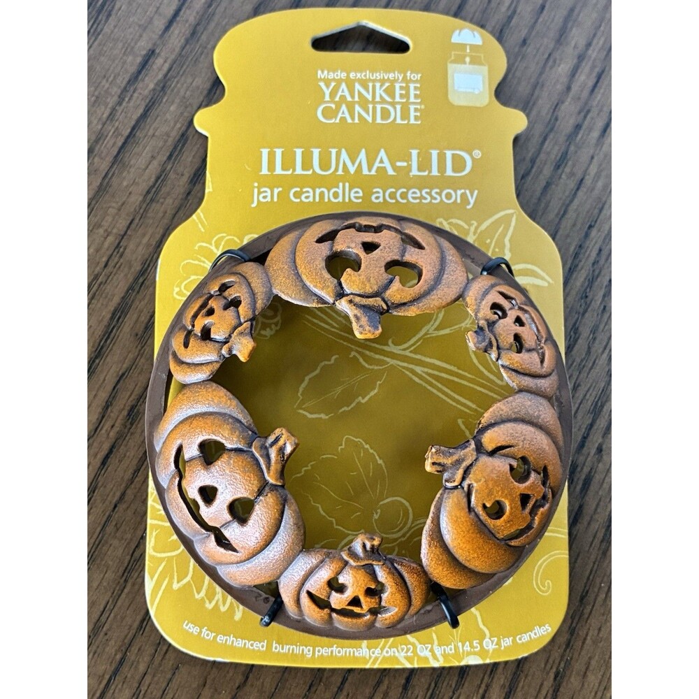 Yankee Candle Illuma Lid Topper Halloween Jack O Lantern Pumpkins Retired